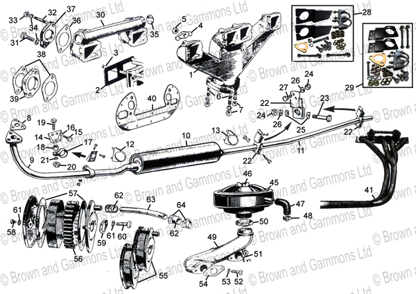 Image for Exhaust manifold & exhaust system. Inlet manifold & Air filters